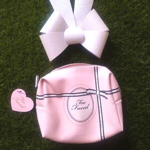 NWt Too Faced 🩷🖤 Zip-Around BaG~ Cosmetics & More